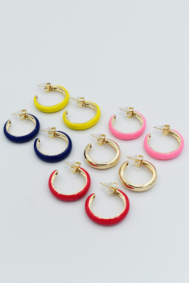 Mineli Büyük Halka Küpe 