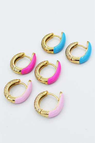 Mineli ve Taşlı Küpe 