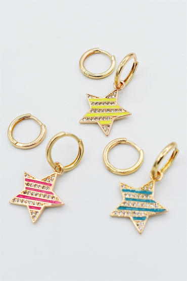 Mineli Yıldızlı Küpe 