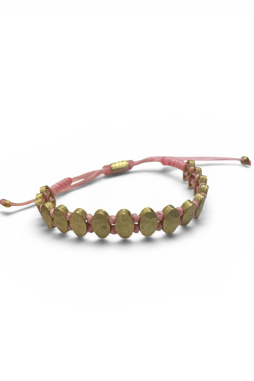 Pembe İp Bronz Bileklik