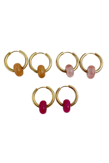 Renkli Cam Boncuk Küpe 