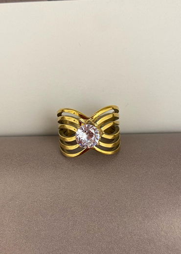 Taşlı Çapraz Yüzük 