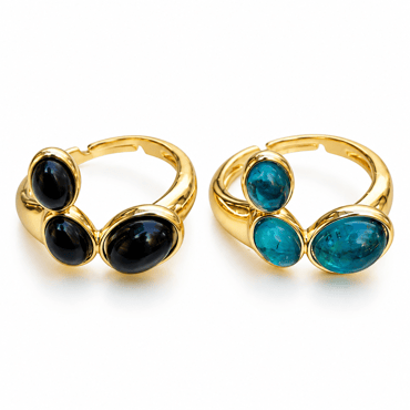 Trio Oval Taşlı Yüzük 