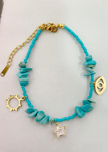 Yıldız ve Göz Detaylı Halhal 