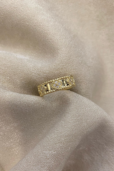 Yonca Taşlı Yüzük 