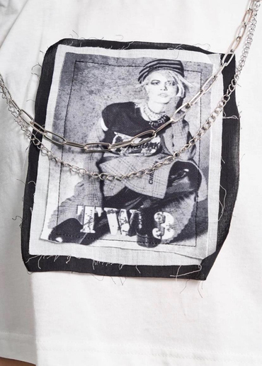 Zincir Detaylı Crop Tshirt