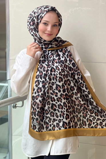 Siyane İpeksi Leopar Vual Şal