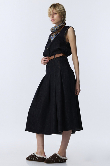 Twist Kemerli Denim Etek