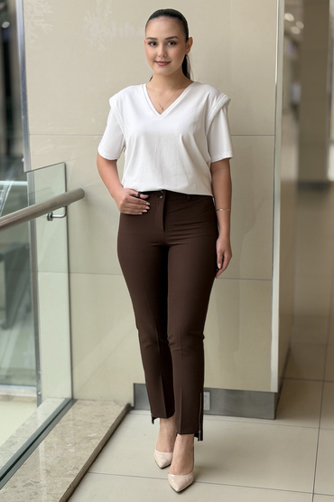 Sentez Paçası Fermuarlı Classic Pantolon