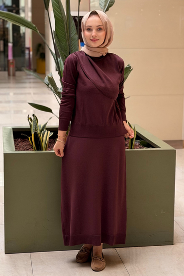 Nuss Tuniği Verev Kapaklı Etekli Takım