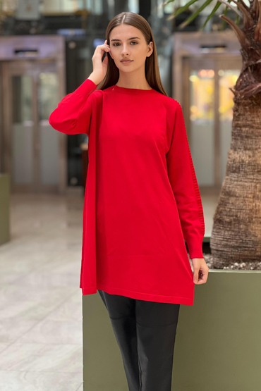 Nuss 928-23 K Kol Biriktirme Detaylı Merserize Tunik