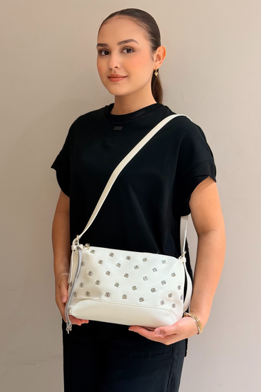 Mahal Bags a Taşlı Logolu Çapraz Çanta