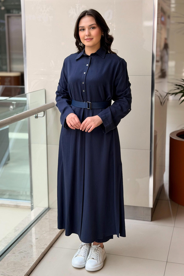 Nurcan Çetin Önü Yarım Düğmeli Uzun Tunik Pantolon Takım