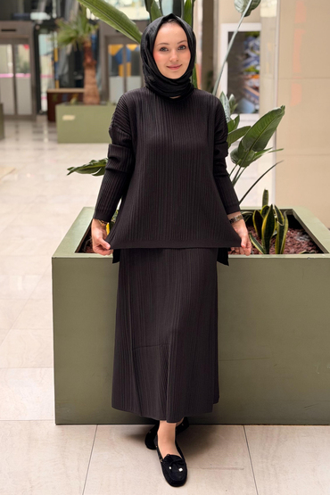 Nuss Fitilli Tunik Etek Merserize Takım