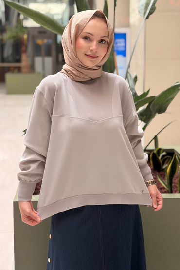 Ghisa Ribana Yaka Merserize Kombinli Tunik