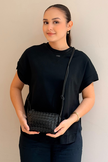 Mahal Bags Örgü Desenli Çapraz Çanta