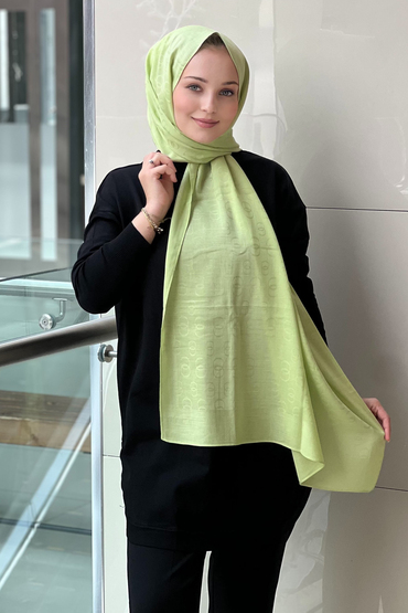 İmannoor 3052 Zincir Desen Pamuk İpek Şal