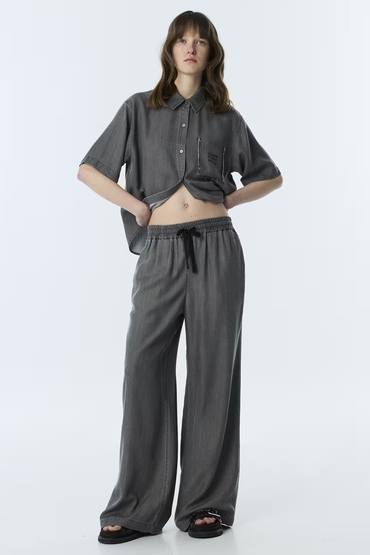 Twist Kontrast Kordonlu Wide Leg Pantolon