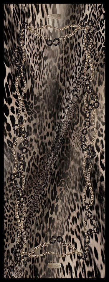 La Boutique Zincir Ve Leopar Desenli Özel Seri Şal 70*190