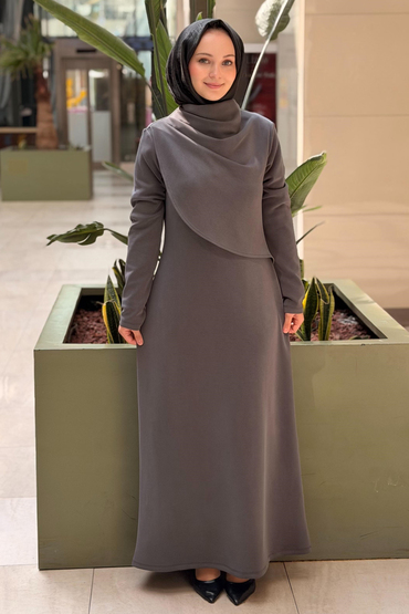 Nuss Degaje Kapak Detaylı Modal Elbise