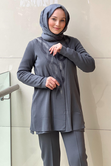 Missdalida 9028-23K Keçe Detaylı Hırka