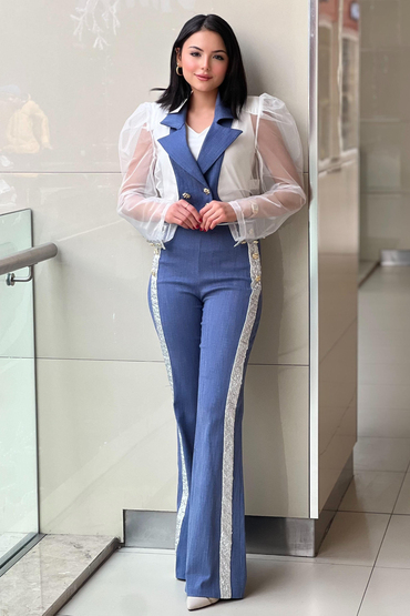 Mianotte Organze Ceket Pantolon Denim Takım