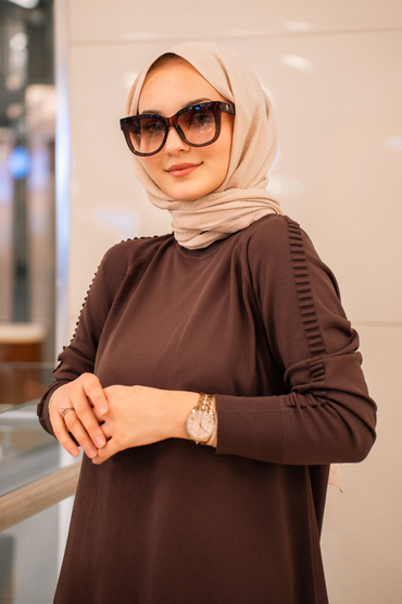 Nuss 928-23 K Kol Biriktirme Detaylı Merserize Tunik