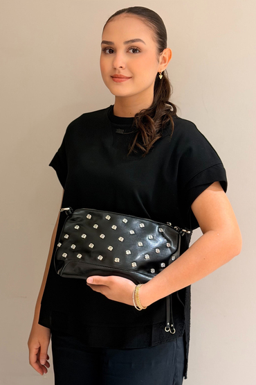 Mahal Bags a Taşlı Logolu Çapraz Çanta