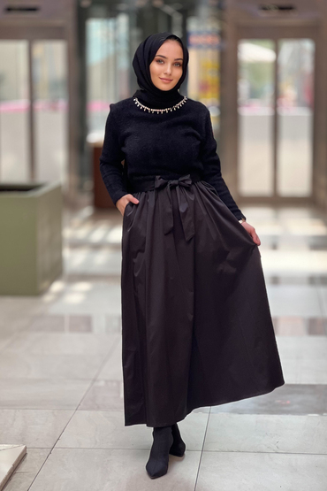 Missemramiss Triko Garni Taşlı Elbise