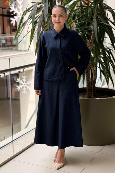 Missdalida Çan Kesim Denim Etek