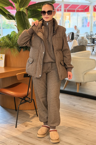 Mahal Brunello Tunik Yelek Pantolon 3'Lü Set Takım