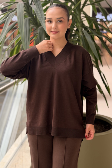 Twist V Yaka Triko Tunik