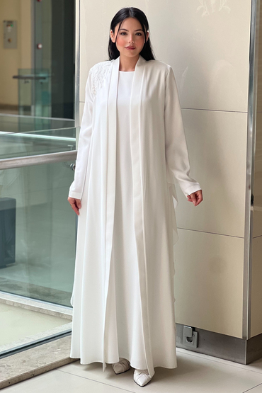 Heddy İç Elbiseli Omuzu Pul Payet Deatylı Abaya