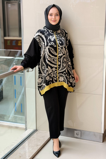 Ghisa Colorblock Desenli Kap Pantolon Takım