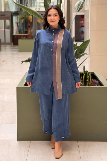 Ghisa Colorblock Şerit Detaylı Tunik Pantolon Takım