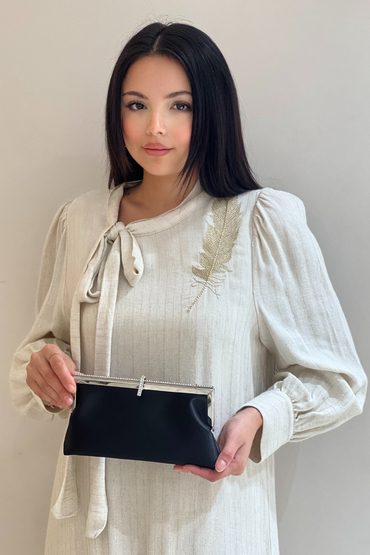 Mahal Bags Taşlı Metal Kilitli Portföy Abiye Çanta