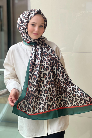 Siyane İpeksi Leopar Vual Şal