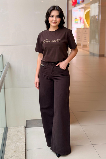 İpekyol Zincirli Wide Leg Jean Pantolon