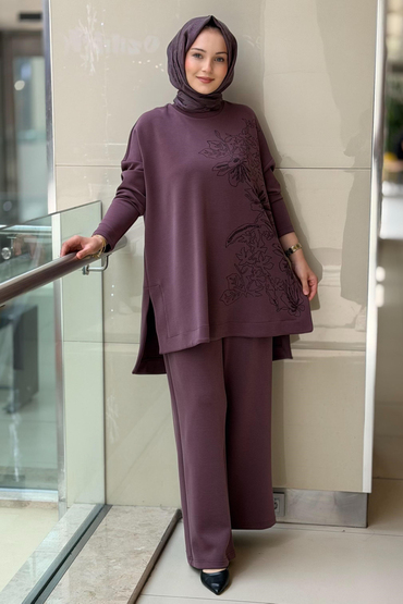 Nurcan Çetin Çiçek Baskılı Tunik Pantolon