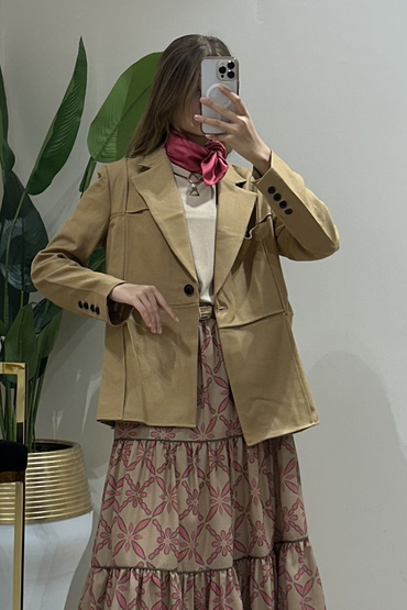 İpekyol Patchwork Efektli Blazer Ceket