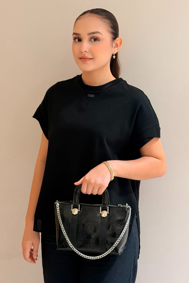 Mahal Bags Zincir Aksesuarlı El Tutmalı Çapraz Askılı Çanta