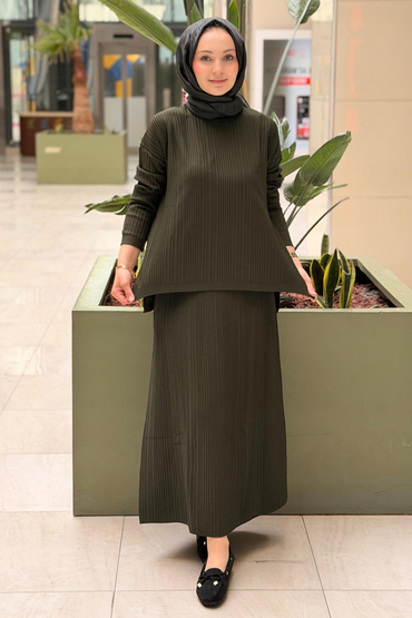 Nuss Fitilli Tunik Etek Merserize Takım