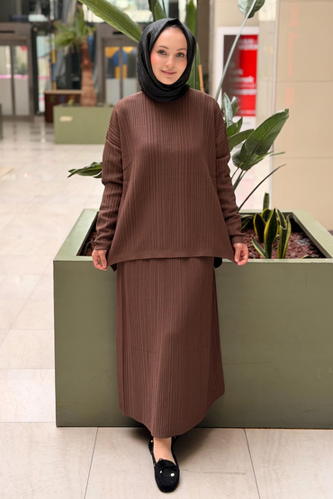 Nuss Fitilli Tunik Etek Merserize Takım