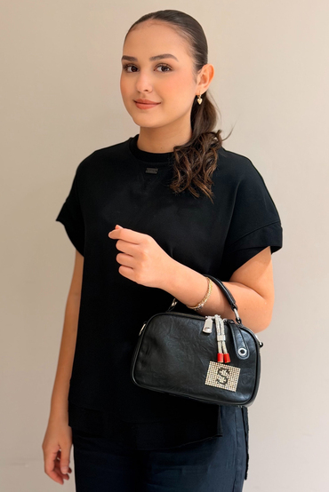 Mahal Bags S Logolu Çifrt Fermuarlı El Tumalı Çapraz Çanta