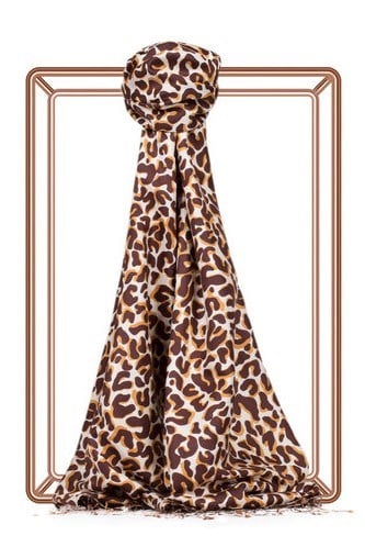 İpekevi 2452 Leopar Desenli İpek Şal