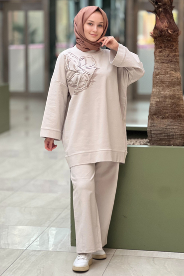 Ghisa Payet İşleme Detaylı Pantolonlu Takım