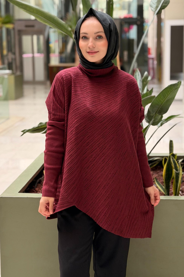 Ghisa Balıkçı Yaka Yarasa Kol Triko Tunik