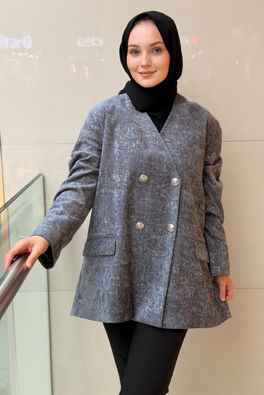 Ghisa Dört Düğme Kadife Ceket