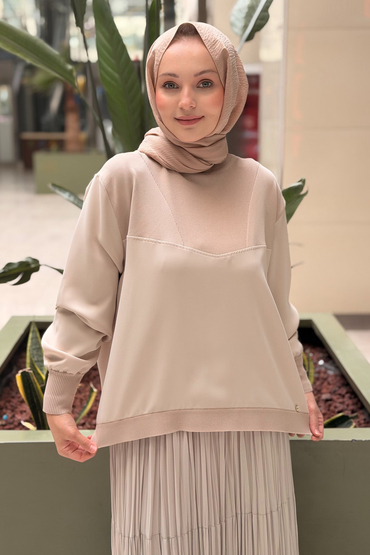 Ghisa Ribana Yaka Merserize Kombinli Tunik