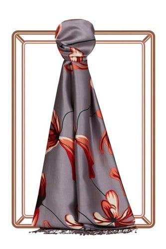 İpekevi 8027 Frezya Desenli İpek Şal
